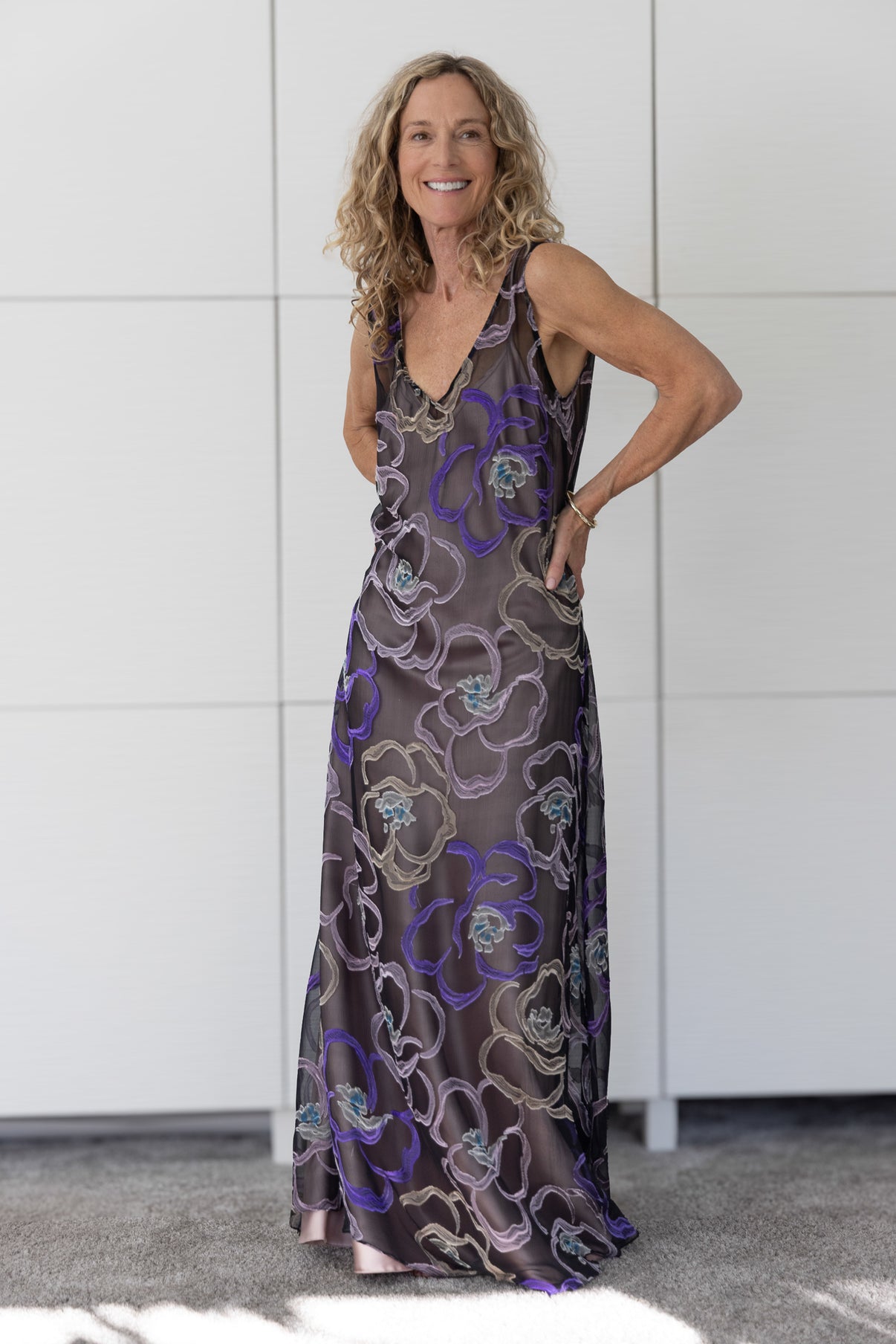 Soul Mirage by Preema Aura – sheer embroidered maxi dress styled over a blush slip, blending modern femininity with the artistic spirit of the Soul Series.
