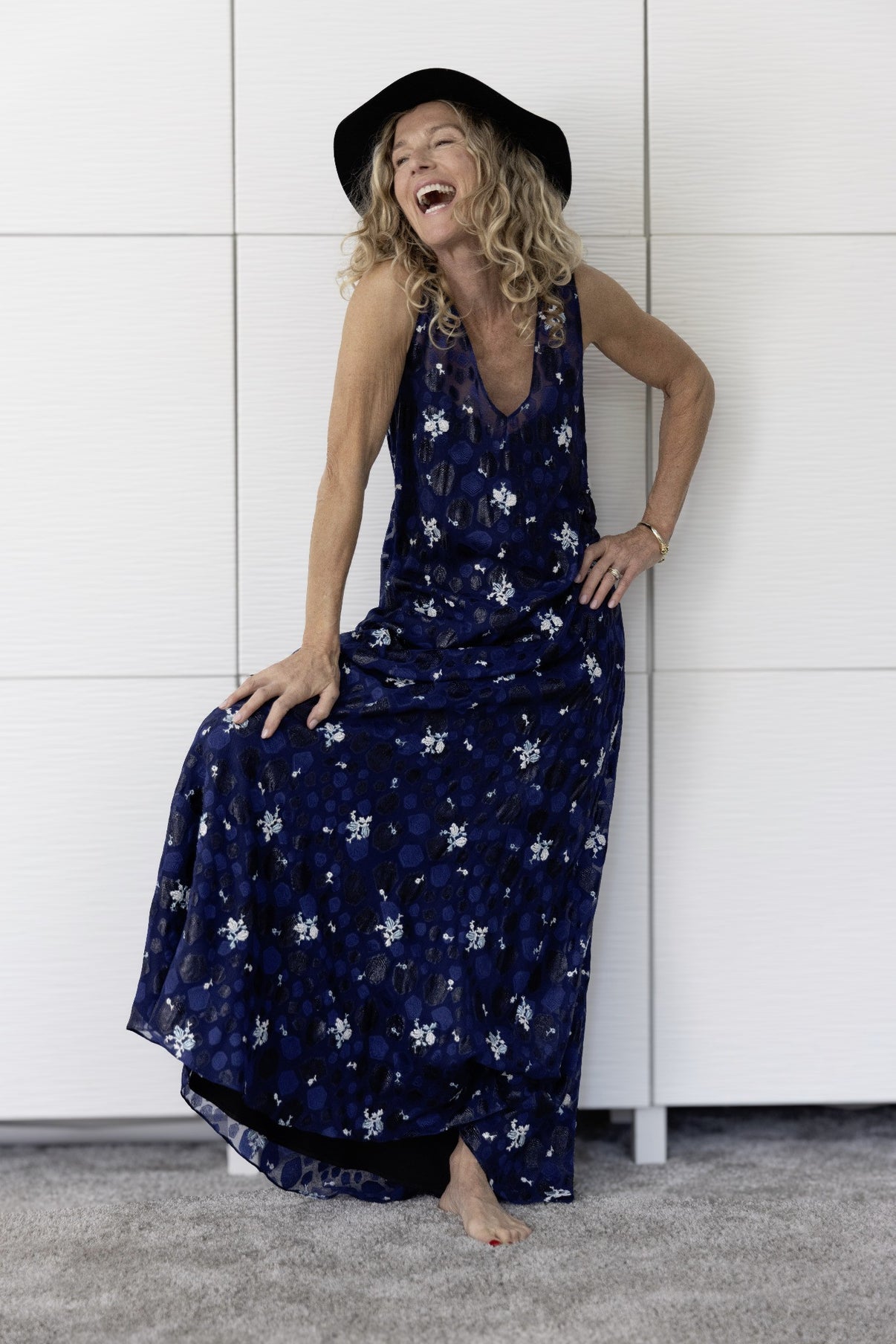 Preema Aura Soul Nightfall sheer overlay styled over black slip, showcasing luxury craftsmanship and effortless elegance